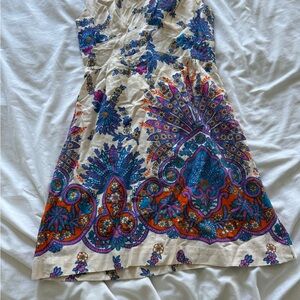 Blue Sleeveless Scoop Neck Mini Sundress